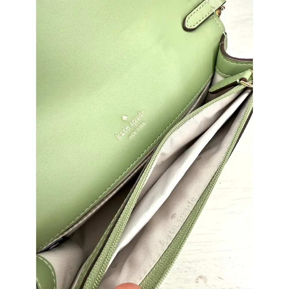 Kate Spade Knott Mini Crossbody Bag Balsam Green Pebbled Leather NWT KM611